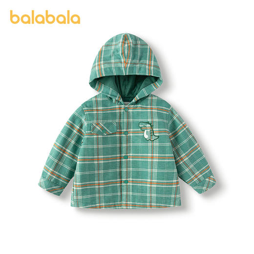 巴拉巴拉儿童棉服宽松连帽外套格纹男童冬装2025新款 商品图4