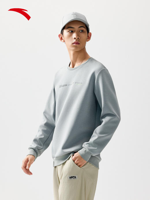 安踏圆领套头卫衣男装纯色简约运动服上衣152537705-2 商品图0