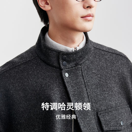 棉仓366811010-中长款翻领毛呢夹克 商品图3