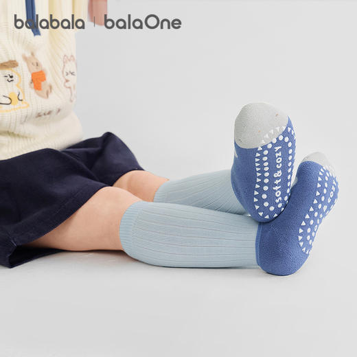 巴拉巴拉balaOne宝宝袜子冬保暖袜婴幼儿中筒袜防着凉提花两件套 商品图1