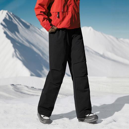 【鸭绒裤】罗蒙冬季保暖工装羽绒裤男女同款情侣户外直筒休闲抽绳长裤子 商品图5