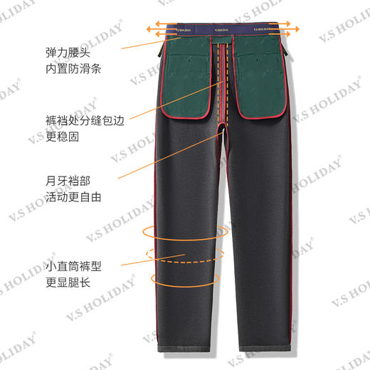 【绵羊毛月牙总裁三代】冬弹力抓绒商务休闲裤/079 商品图3