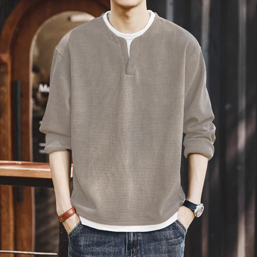 裁缝学苑MS13复古假两件长袖T恤纸样男装V领上衣男装样板图纸 商品图5