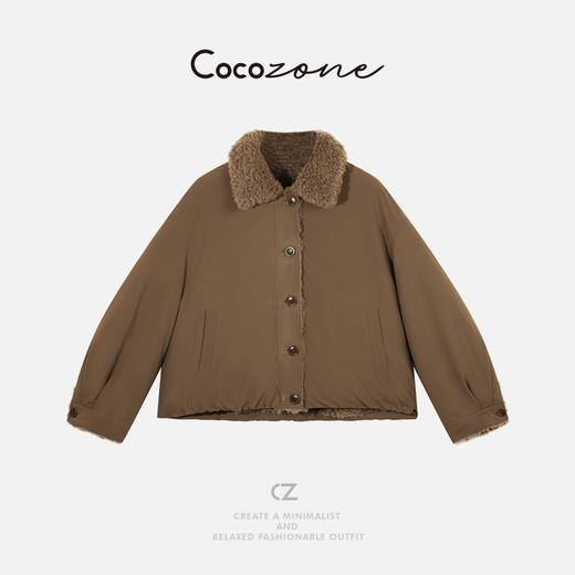 COCO ZONE 刘一一 老钱风简约毛领翻领单排扣外套 CD2A2646 商品图0