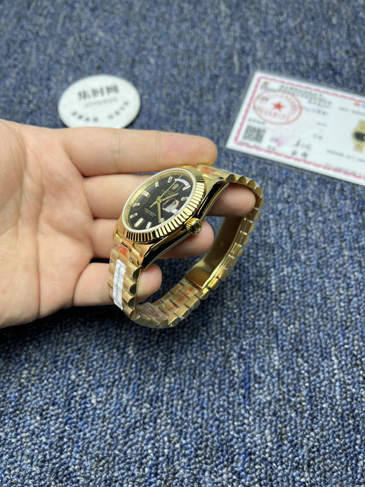 【贵重物品】高端定制 客订包真金款 QF配重版 重量180克+ 劳力士星期日历型系列 日志40mm 黑冰糖DD 商品图3