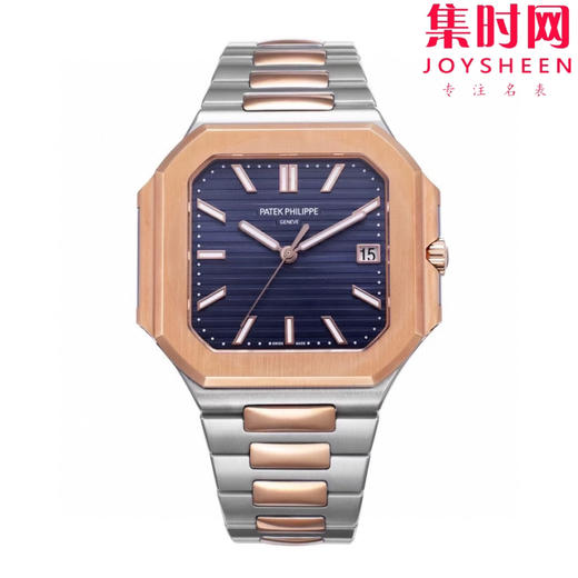 BBF百达翡丽CUBITUS系列 方形鹦鹉螺5821 间玫金蓝 小电视 丹东330一体机 男士腕表 表径45mm 商品图0