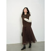 鹿向南「琥珀松林」咖色复古高腰半身裙女秋季新款小个子长款纱裙L58980 商品缩略图2