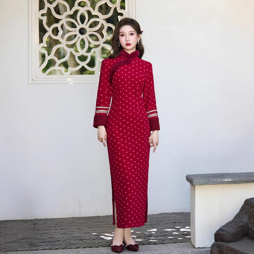 MYJ 复古风旗袍加厚加绒日常可穿民国风 商品图2