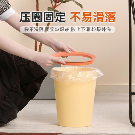 【茶花】倍洁压圈垃圾桶简约清新客厅厨房垃圾桶 商品图3
