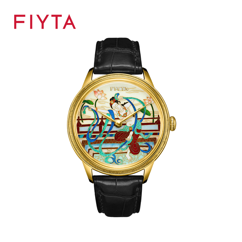 飞亚达大师系列敦煌主题“胡旋舞”手工掐丝珐琅限量版机械腕表GA886021.GQB/GA886021.PQK