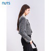 NUTS商场同款冬季时尚通勤灰色圆领毛边小香风短款外套女4480406A1 商品缩略图1