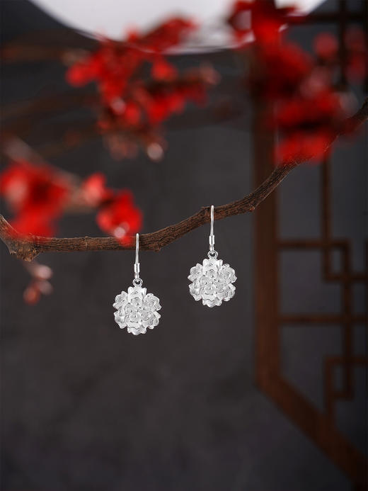 子佩集【花开静好】S990银耳环【LEH000008】花朵花丝2510 商品图0