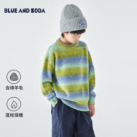 蓝汽水花纱毛衣801B258054JX