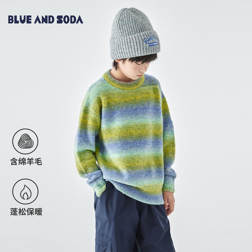 蓝汽水花纱毛衣801B258054JX 商品图0