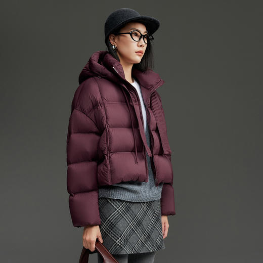 「自」全新升级【铂金会员1029/天猫1389/差价360】(60937)洛诗琳小个子鸭绒羽绒服2025秋冬系带可脱卸连帽保暖短外套 商品图2