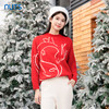 NUTS商场同款冬季圆领提花休闲百搭时尚保暖毛织套头衫女4450501A1 商品缩略图0