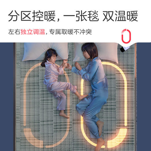 【Rainbow】彩虹电热毯（长1.8米*宽1.5米）双控双温电热毯双人单面纯棉  1558/1588【花色随机】 商品图6