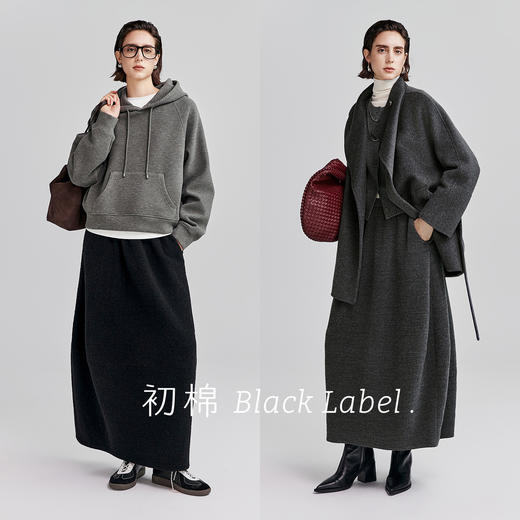 棉仓366617010-【黑标羊毛花苞裙】静奢风松紧腰半身裙25秋冬高级感气质伞裙 商品图3