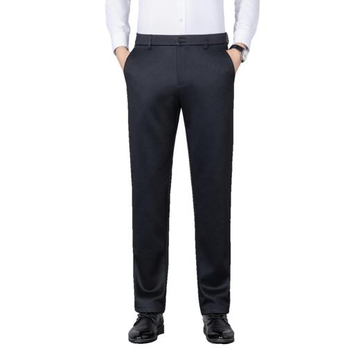 【莫代尔绵羊毛】罗蒙男士休闲裤加绒加厚保暖裤子磨毛内里舒适商务风通勤长裤 商品图6