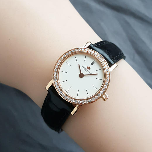 【98新】Vacheron Constantin 江诗丹顿25593/000R-8741传承系列石英机芯18K玫瑰金钻石表圈24MM（女款）300925PM01 商品图7
