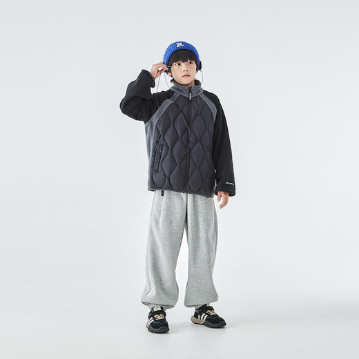 蓝汽水摇粒拼接羽绒服851B258052QM 商品图1