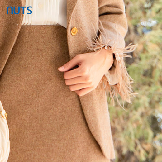 NUTS商场同款冬季复古气质通勤休闲简约毛呢西装外套女4450401A1 商品图4