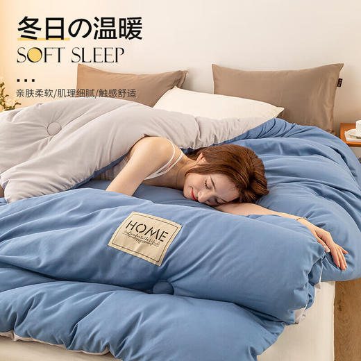 南极人双拼色亲肤贴布保暖冬被150*200cm-5斤 商品图1
