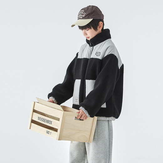 蓝汽水羊羔绒外套851B258053JX 商品图2