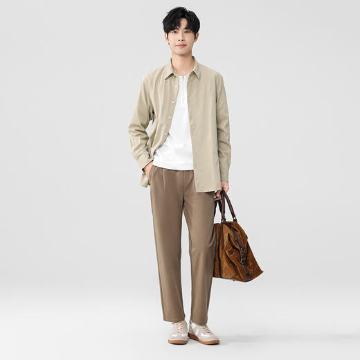 【莱赛尔棉】罗蒙秋冬休闲裤弹力针织抗皱亲肤舒适松紧腰设计时尚百搭休闲长裤 商品图3