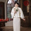 刺绣披肩新娘装 复合蕾丝长款旗袍两件套国风旗袍 商品缩略图1