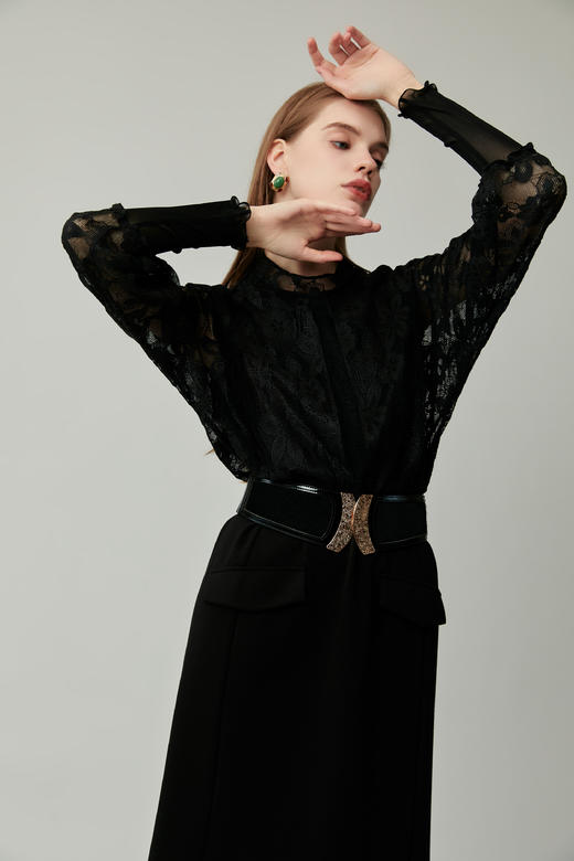 SAFICOO 优雅女人 上松下紧 收腰放摆式连衣裙 商品图1