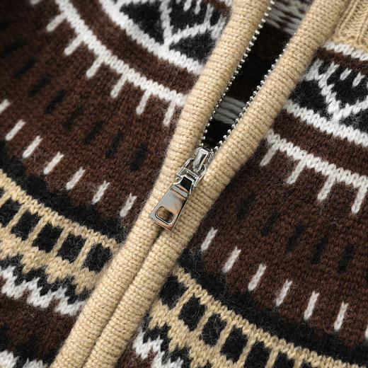 「高货wl」全新升级【铂金会员330/天猫439/差价109】(53803)洛诗琳美丽诺羊毛费尔岛提花毛衣2025秋冬加厚针织外套 商品图3