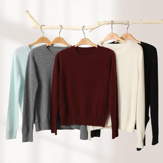 【专供款】金三塔女羊绒套头衫 秋冬新品 基础圆领100%羊绒衫 多色YZFFD701 商品图7