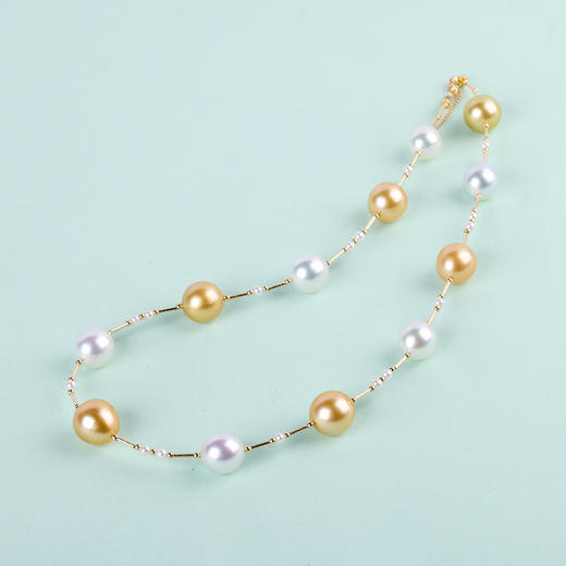 【金色年华】白+金满天星项链   ZX251010801 商品图5