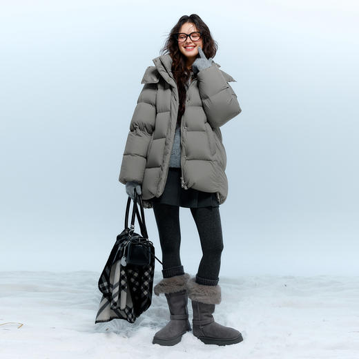 【90白鹅绒】三彩独醒2025冬季新款连帽鹅绒服防水易打理羽绒服F 商品图1