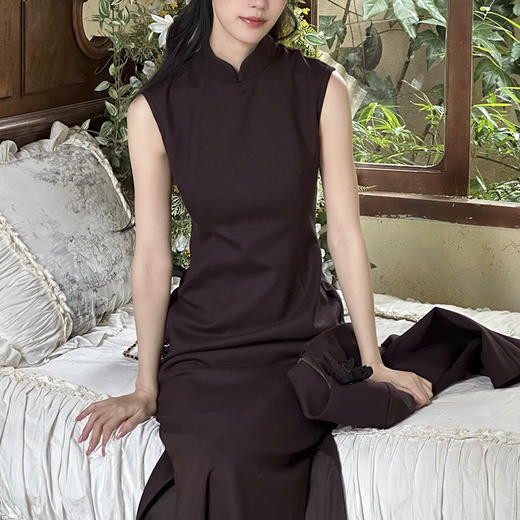 裁缝学苑AQ561新中式无袖旗袍小套装纸样女装复古立领修身外套两件套样板 商品图2