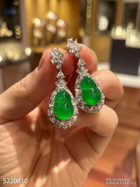 老坑玻璃种帝王绿葫芦耳坠【5220610】具体价格微信咨询