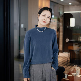 绽放779朵/暖宝宝打底衫秋冬羊绒蛋白半高领H型叠穿百搭长袖T恤