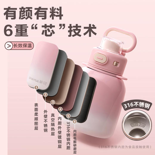 【茶花】大容量墩墩保温杯750ml 商品图2