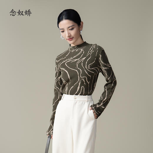 【商场同款】CNK3984 双色针织衫 显瘦好穿 艺术纹路时髦单品 商品图2