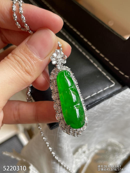 高冰种帝王绿富贵豆吊坠【5220310】具体价格微信咨询 商品图5