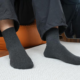【四季款】足力健 松口袜（6双装）深灰色/米白色