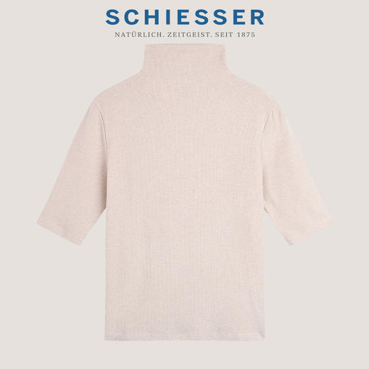 【莱赛尔绵羊毛腈纶外穿半袖】SCHIESSER德国舒雅女士小高领中袖莱赛尔绵羊毛腈纶混纺面料打底衫保暖260g31/26177U 商品图7