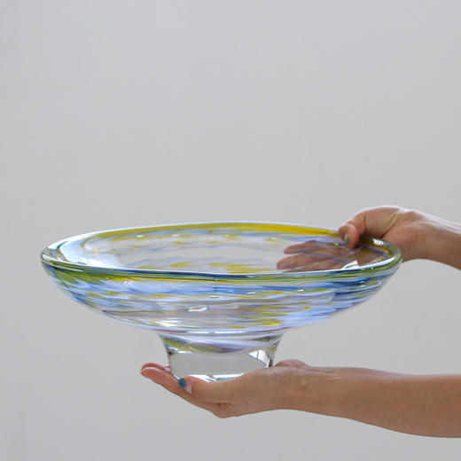 轻奢风手工厚底琉璃艺术花瓶彩色渐变果盘装饰玄关客厅样板间软装 商品图9