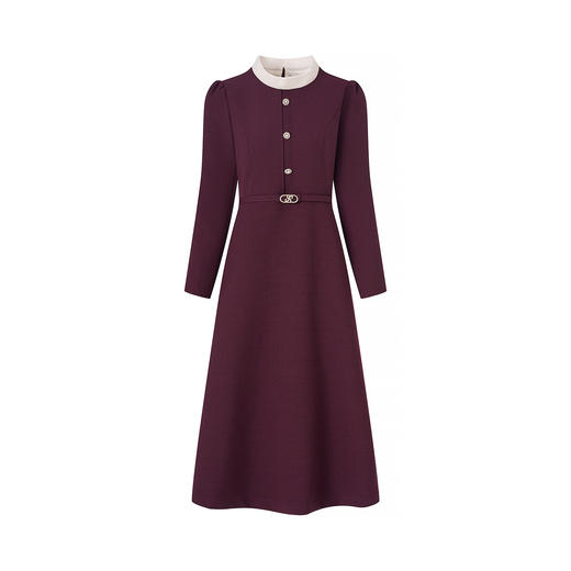 「高货wl」全新升级【铂金会员358/天猫479/差价121】(53239)洛诗琳法式通勤收腰连衣裙2025秋冬新款修身显瘦A字裙女 商品图4