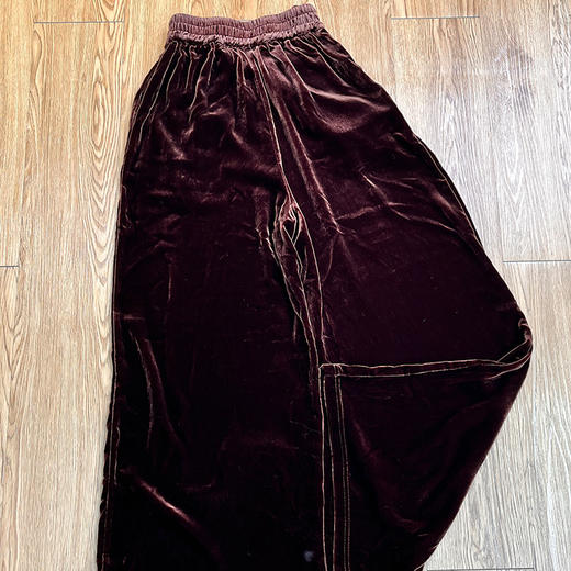 OG 8685金丝绒阔腿裤垂坠感高腰时尚直筒宽松丝绒 商品图3