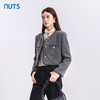 NUTS商场同款冬季时尚通勤灰色圆领毛边小香风短款外套女4480406A1 商品缩略图3