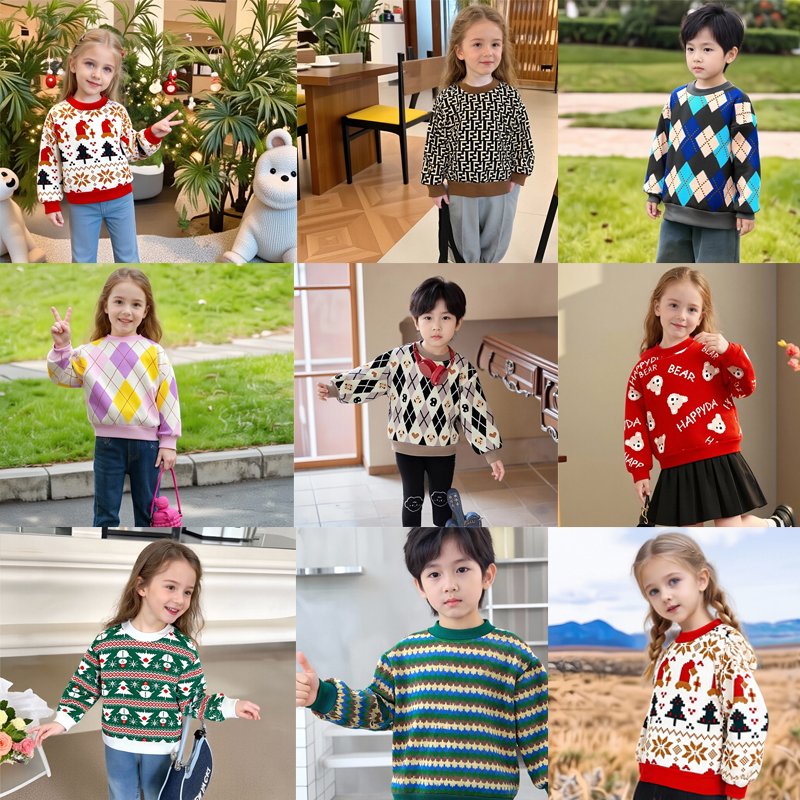 【39.9元/2件起】儿童加绒毛衣秋冬季节男童女童毛衣
