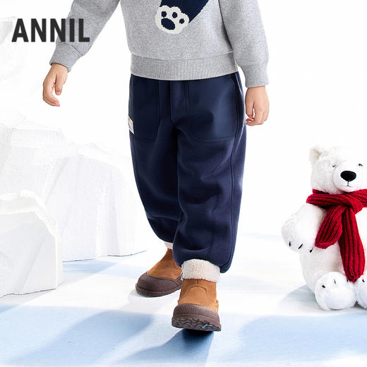 【实体店同款】男女童全腰针织夹裤冬季新款安奈儿童装XM546034 商品图2