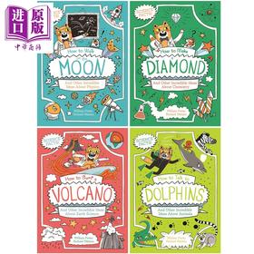 【中商原版】橘猫博士 4册 英文原版趣味知识漫画 如何在月球上行走+如何制作钻石+如何与海豚交谈+如何游走火山 爆笑科普读物